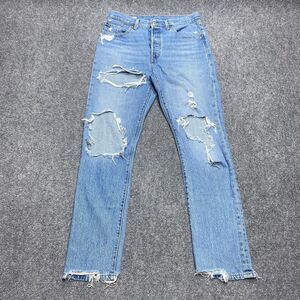 Levi's Light Blue Distressed Straight Leg Jeans